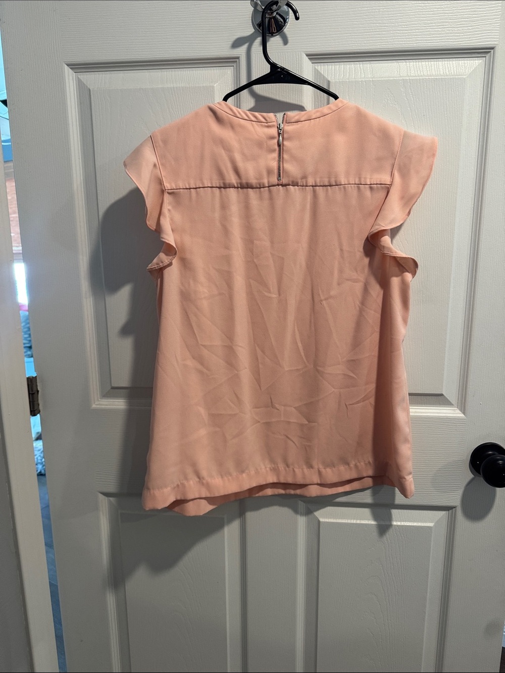 J. Crew Blush Ruffle Sleeve Shell Top - Picture 3 of 3